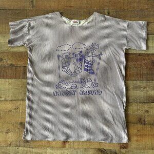 Vintage Casual Corner Women's Short Sleeve Sleep Shirt in Purple White Striped